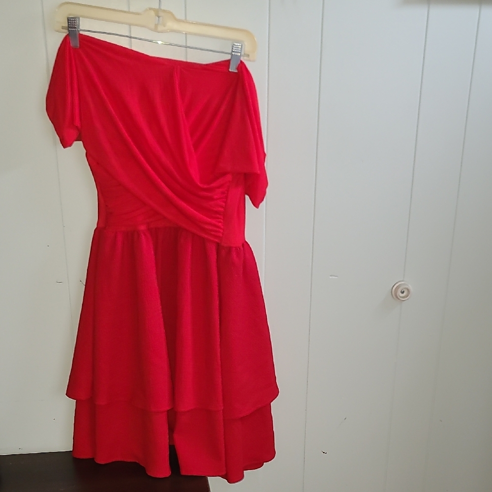 Elegant Red Off-Shoulder Dress